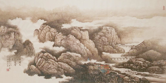 吕程远作品10《锦绣太行》70X138cm 2019年9月